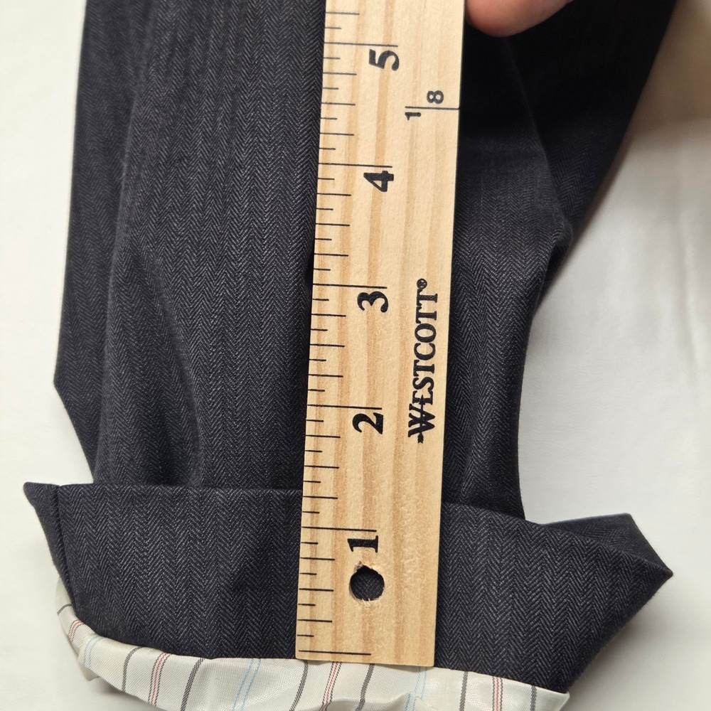 Lauren Ralph Lauren 42R 36W Charcoal Herringbone Wool Suit 2-Button Notch Lapel - Picture 13 of 16